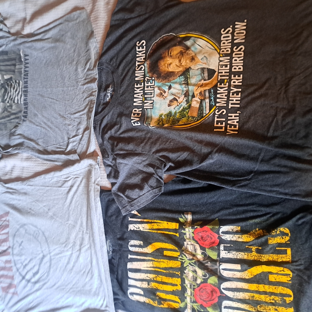 10 Graphic Tees. Guns N' Roses Graphic T-Shirt, Bob Ross, VS, and More...